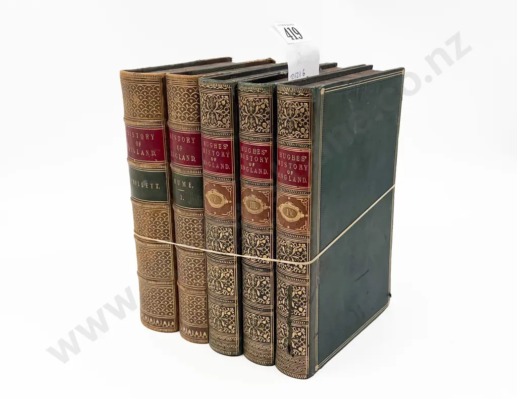Five Leather Bound History of England Volumes Image 1++