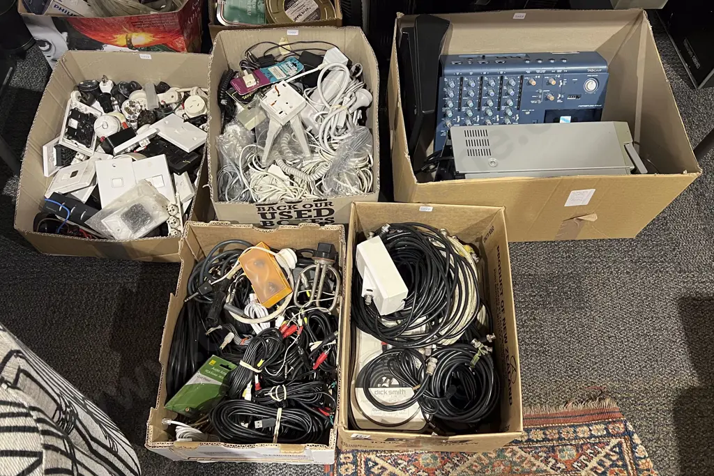 Five Boxes of Assorted Electronics Image 1++