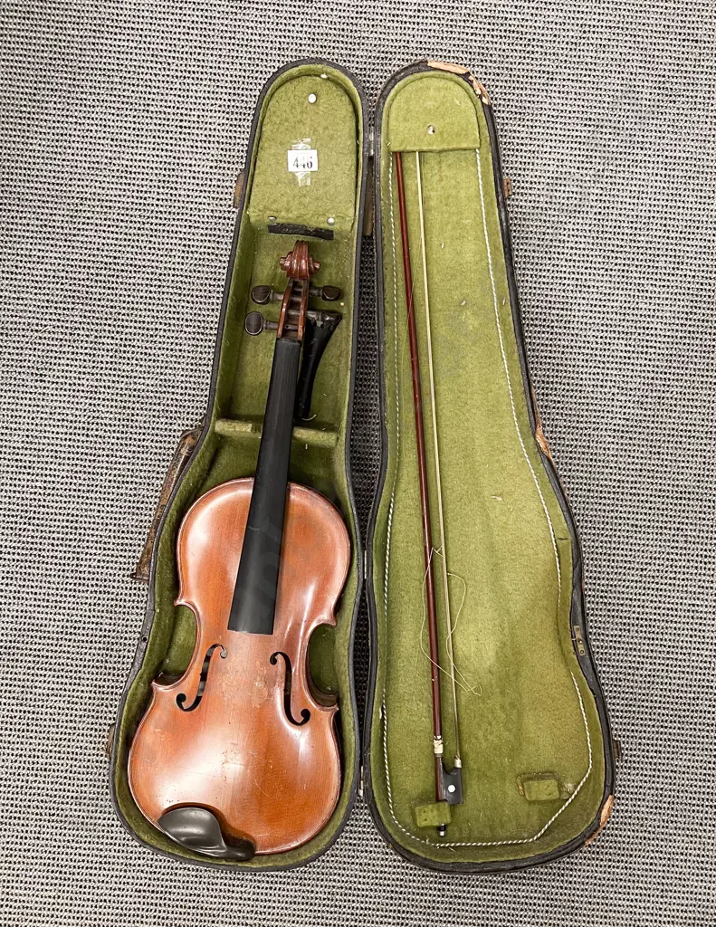 Vintage Cased Claude LeBlanc Violin with Bow and Rosin Image 1++