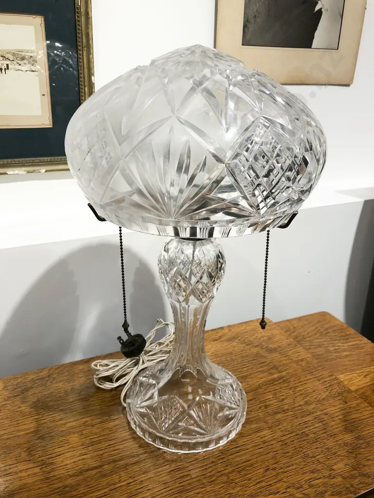 Crystal Table Lamp and Shade Image 1++
