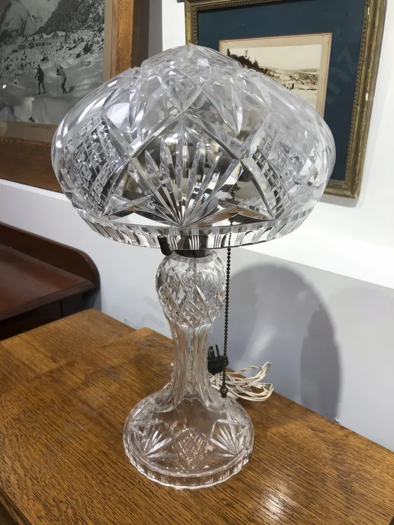 Crystal Table Lamp and Shade Image 1++