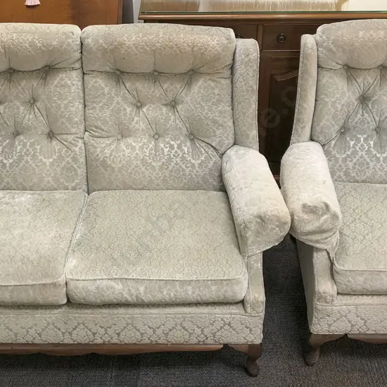 Two Piece Button Back Lounge Suite