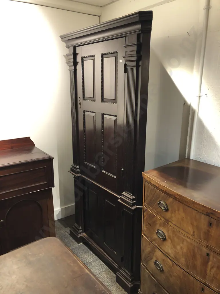 Large Antique Mahogany Two Piece Corner Cabinet Image 1++