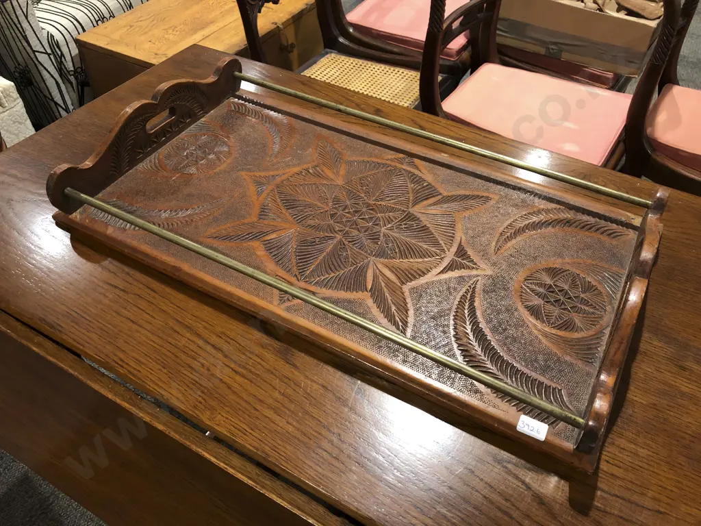 Native Timber Carved Tray Image 1++