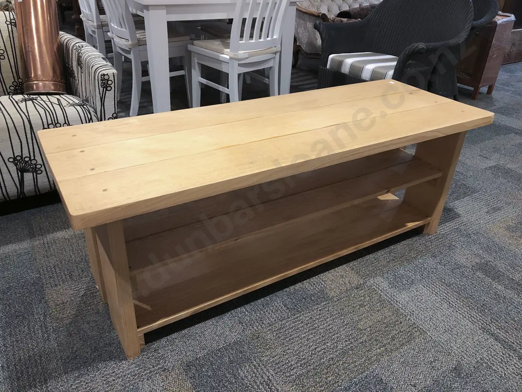 Modern Plank Top Style Coffee Table Image 1++