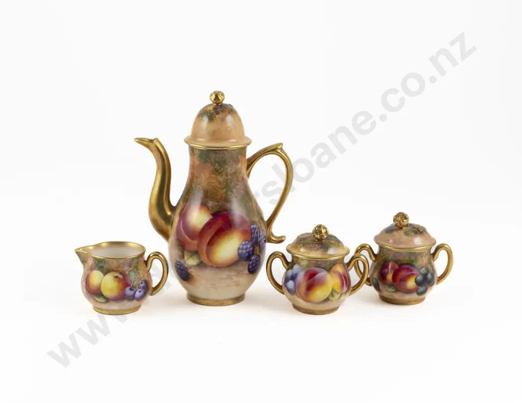 Royal Worcester Hand Painted Miniature Coffee Pot Image 1++
