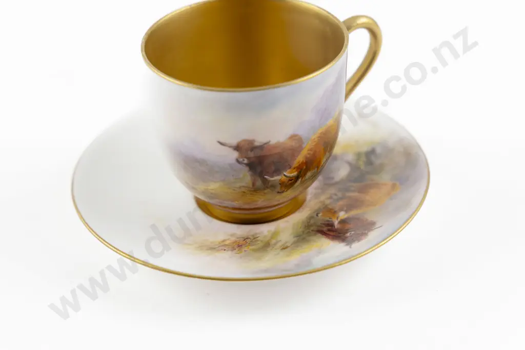 Royal Worcester Hand Painted Cabinet Cup & Saucer Image 1++