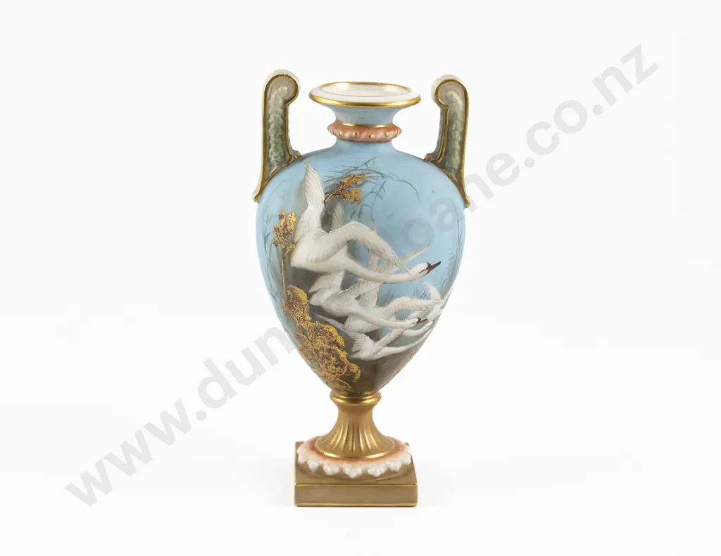Royal Worcester Two Handled Vase Image 1++
