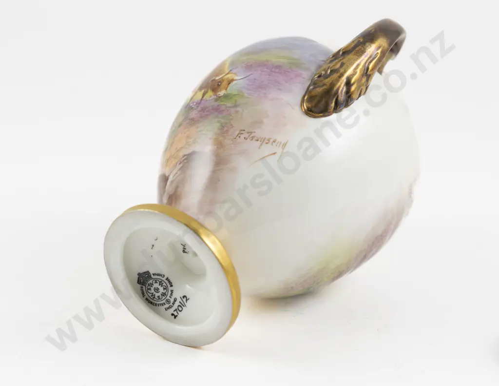 Royal Worcester Hand Painted Vase & Cover Image 1++
