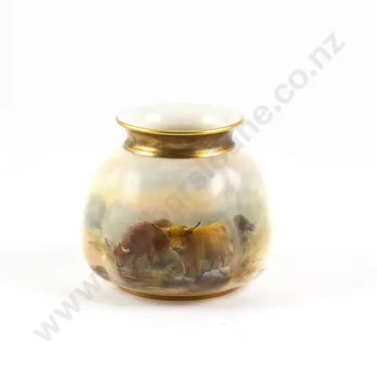 Royal Worcester Hand Painted Vase