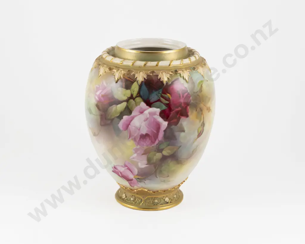 Royal Worcester Hand Painted Vase Image 1++
