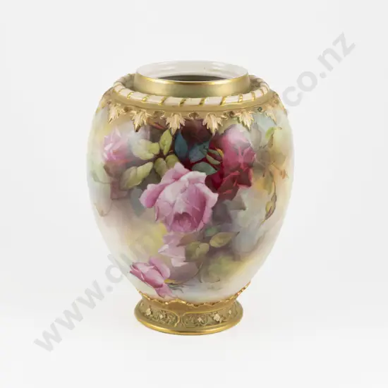 Royal Worcester Hand Painted Vase