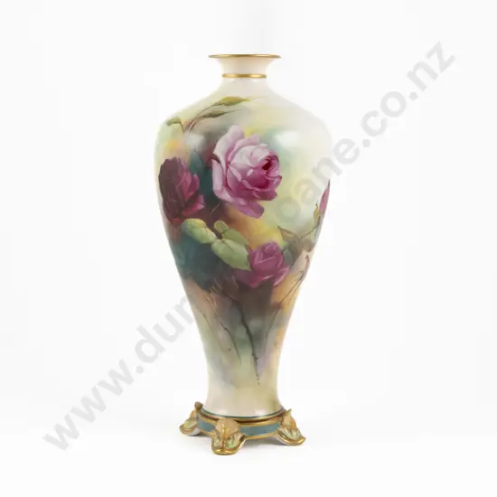 Royal Worcester Hand Painted Vase