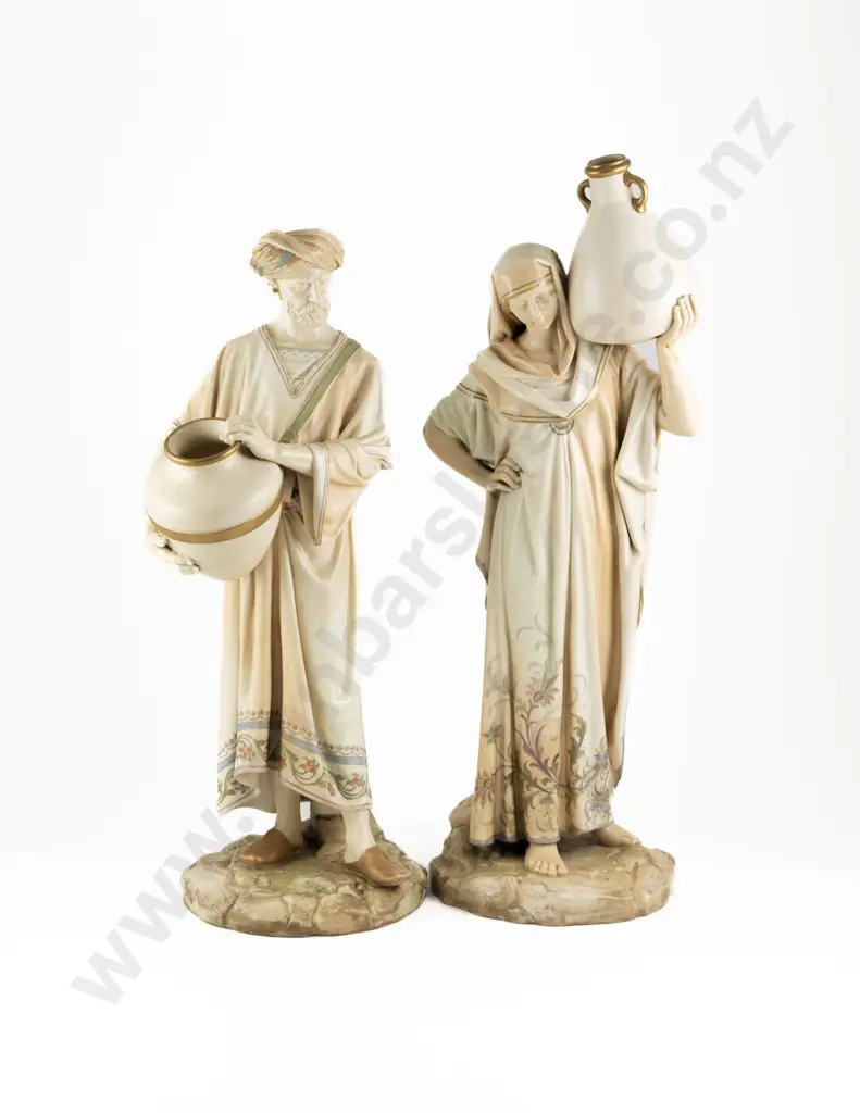 Pair Royal Worcester Cairo Water Carriers Image 1++