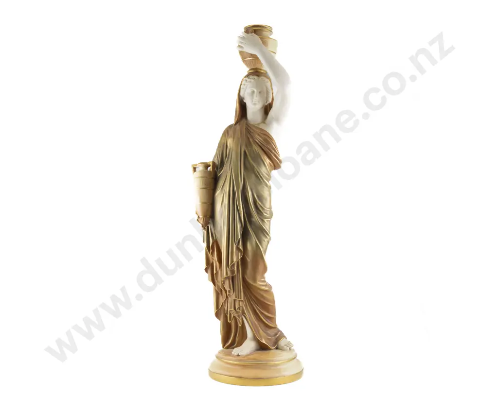 Late C19th Royal Worcester Figure of a Grecian Water Carrier Image 1++
