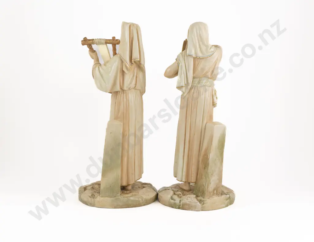 Pair Royal Worcester Egyptian Female Musicians Image 1++