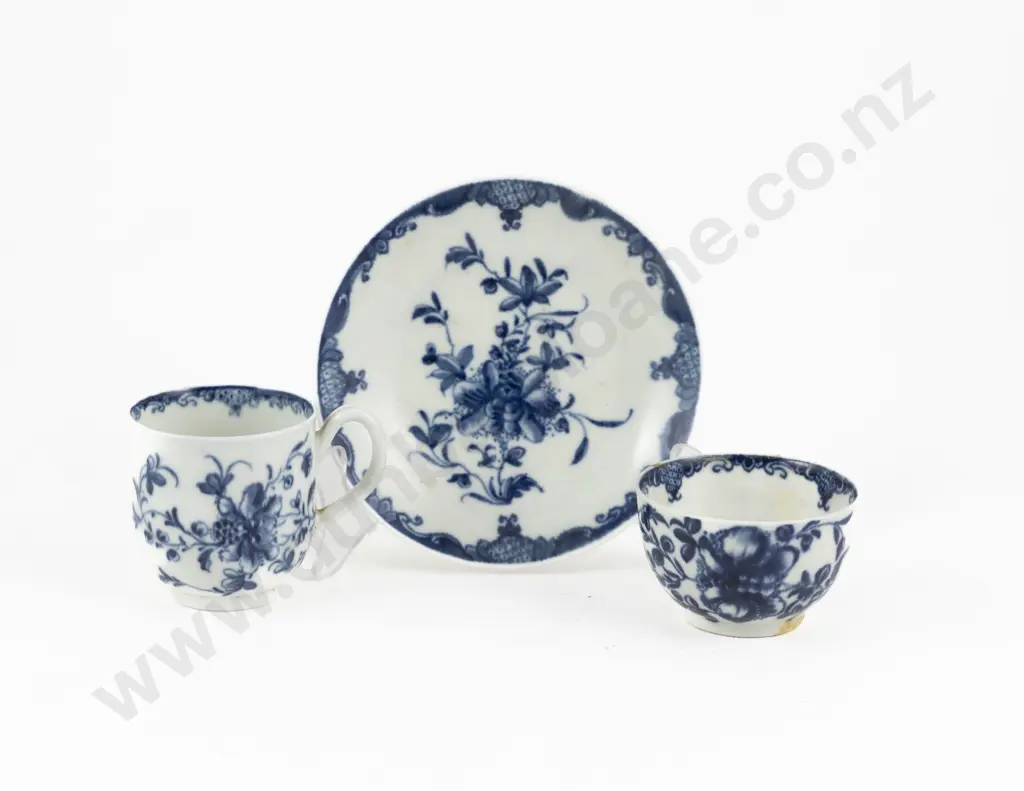 Late C18th First Period Worcester Near Matched Trio Image 1++