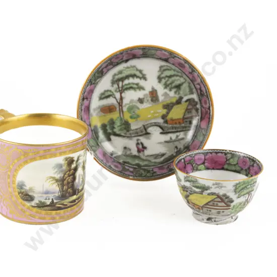 English Pearlware Tea Bowl and Saucer