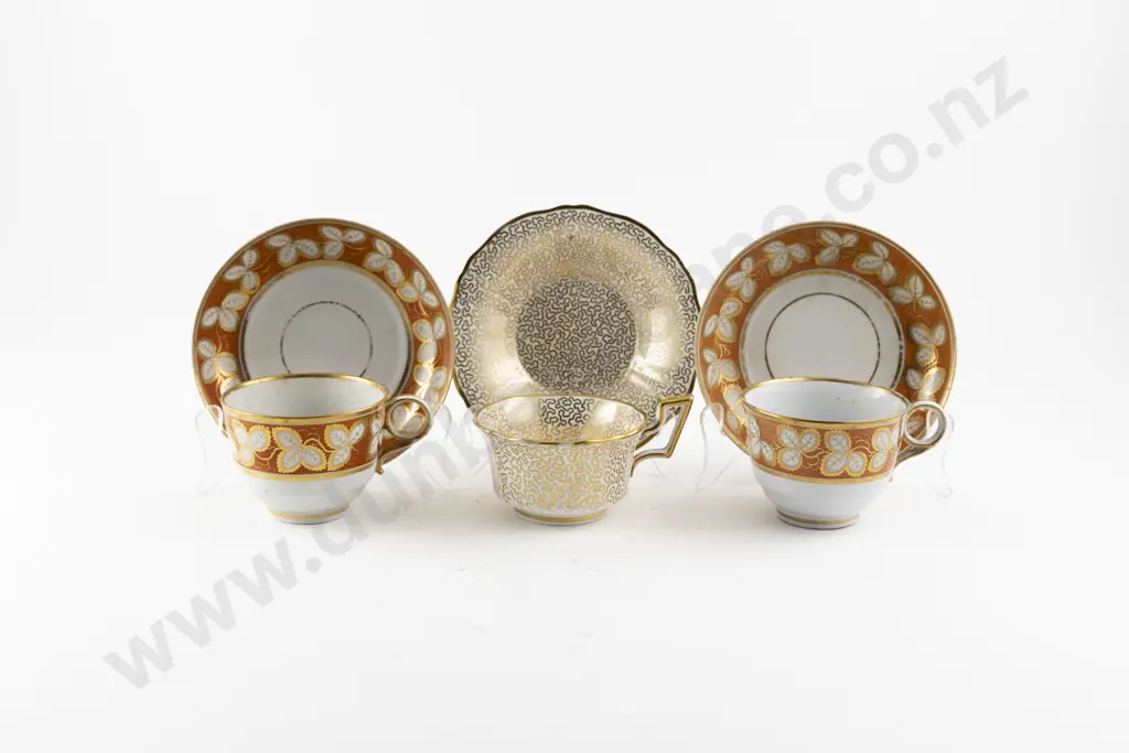 Two Barr Worcester Tea Cups and Saucers Image 1++