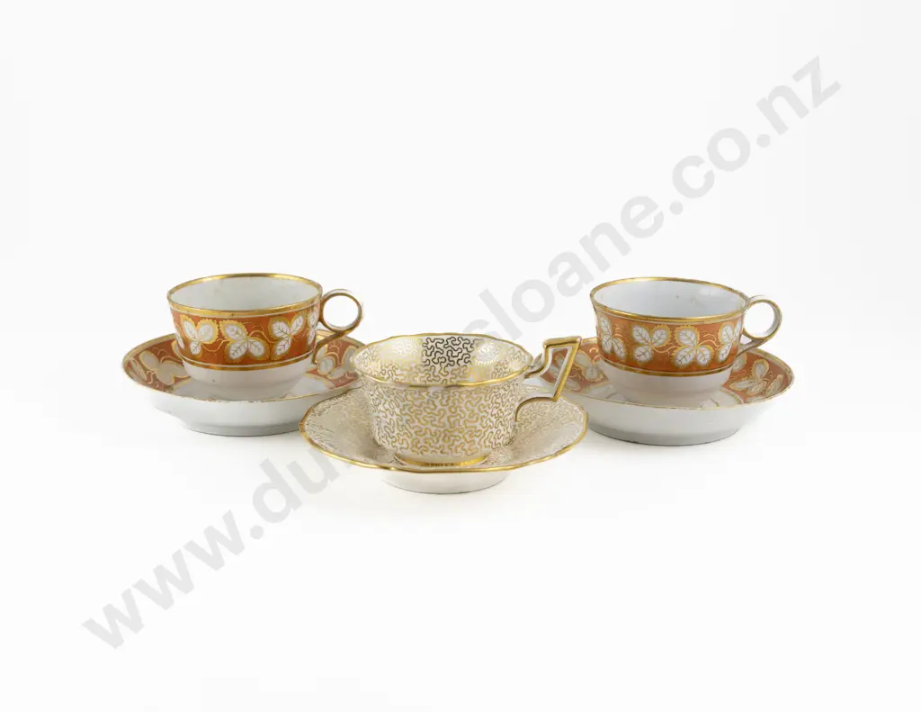 Two Barr Worcester Tea Cups and Saucers Image 1++