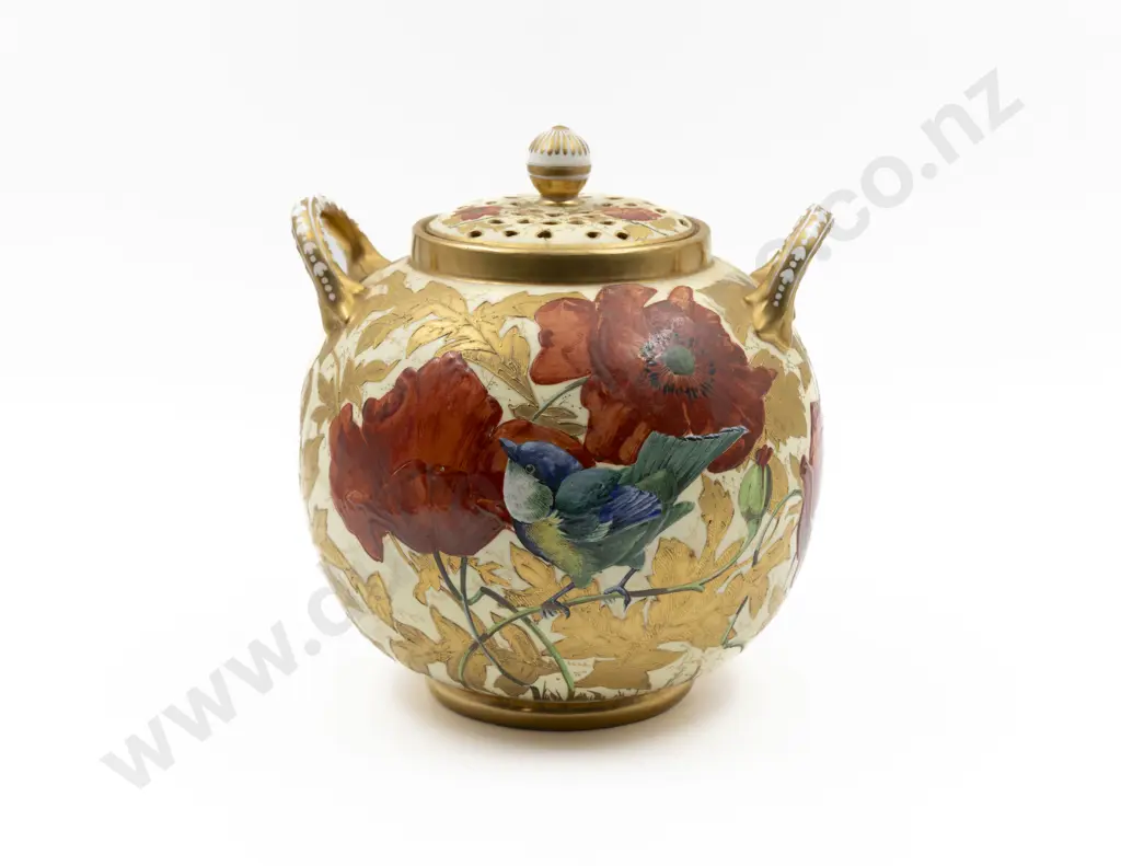 Late C19th Coalport Potpourri Urn and Cover Image 1++