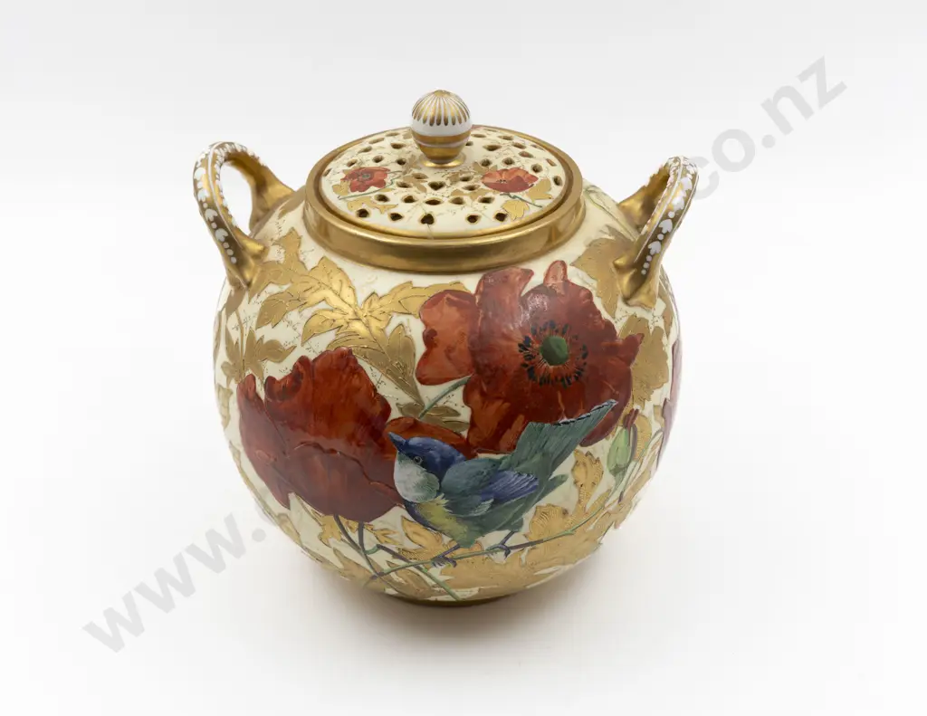 Late C19th Coalport Potpourri Urn and Cover Image 1++