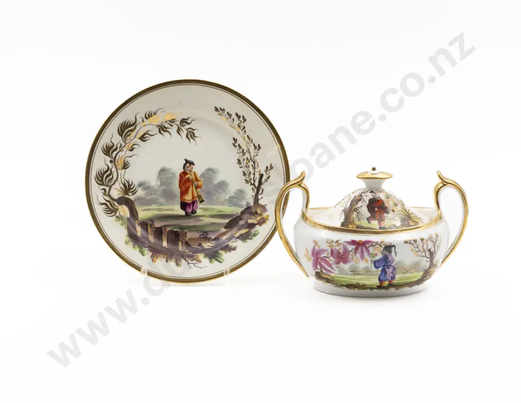 C1800 Minton Plate and Sucriere Image 1++