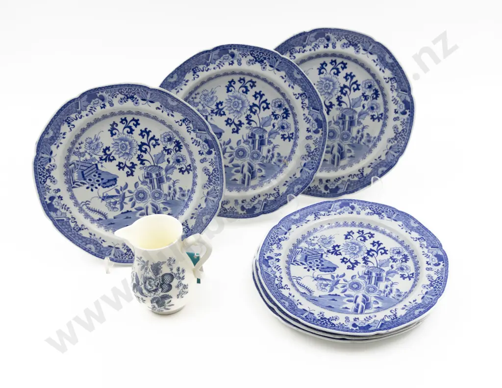 Set Six Spode Blue and White Side Plates Image 1++