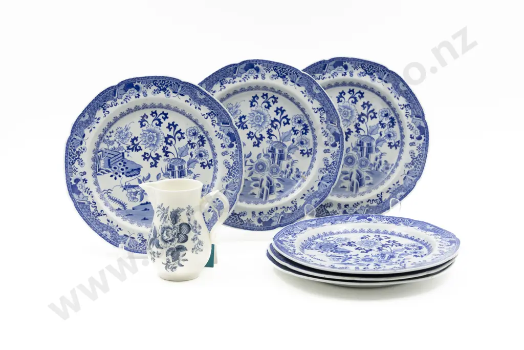 Set Six Spode Blue and White Side Plates Image 1++