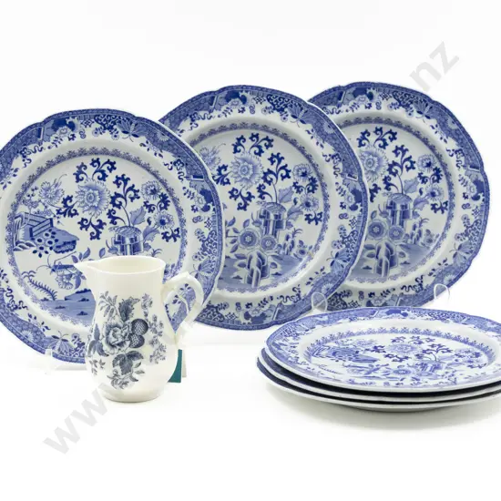 Set Six Spode Blue and White Side Plates