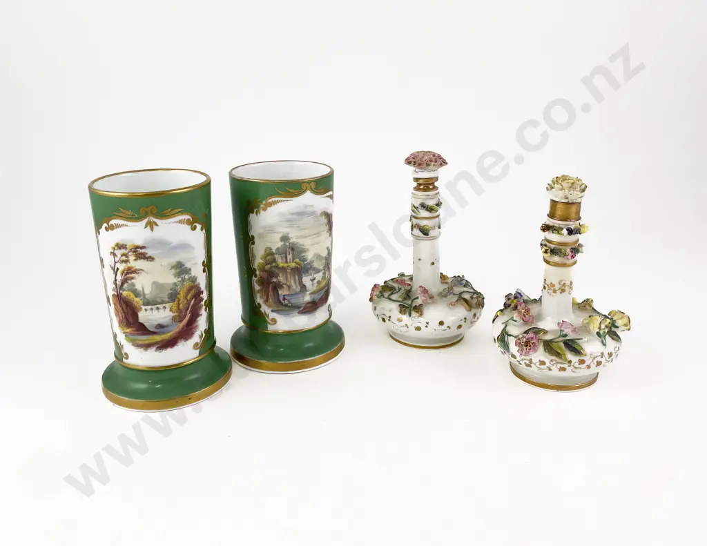 Pair Late C19th Derby Vases Image 1++