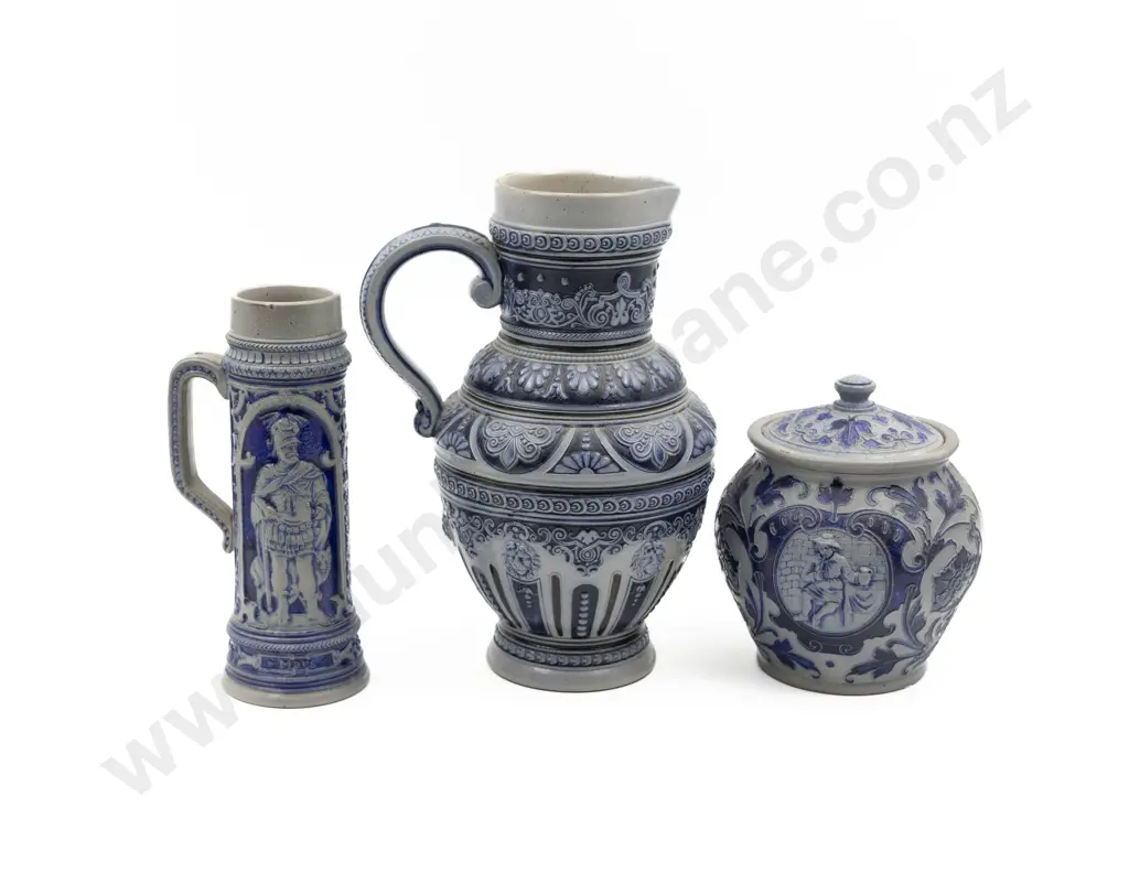 German C1880–1900 S.P Gerz Salt Glaze Ale Jug Image 1++