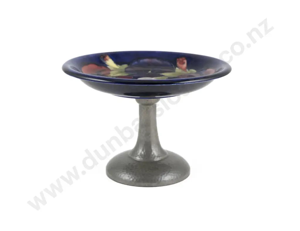 William Moorcroft Pansy Pattern Tudric Pewter Based Comport Image 1++