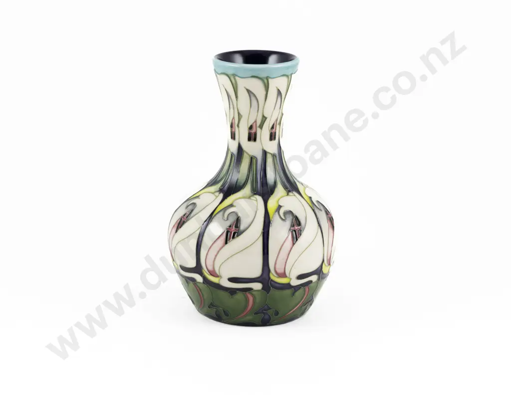 Modern Moorcorft Lily Come Home Pattern Vase Designed By Emma Bossons Image 1++