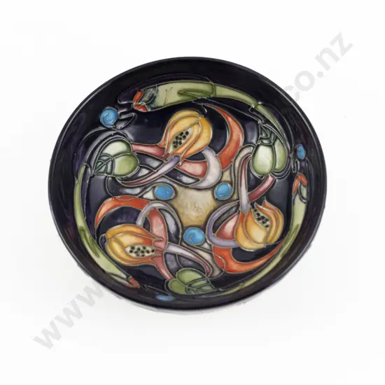 Modern Moorcroft Celtic Web Pattern Footed Bowl