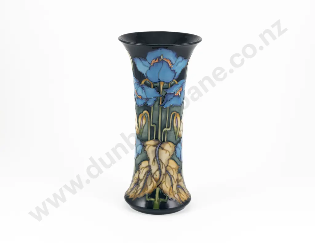 Modern Moorcroft Blue Rhapsody Pattern Vase Designed By Philip Gibson Image 1++