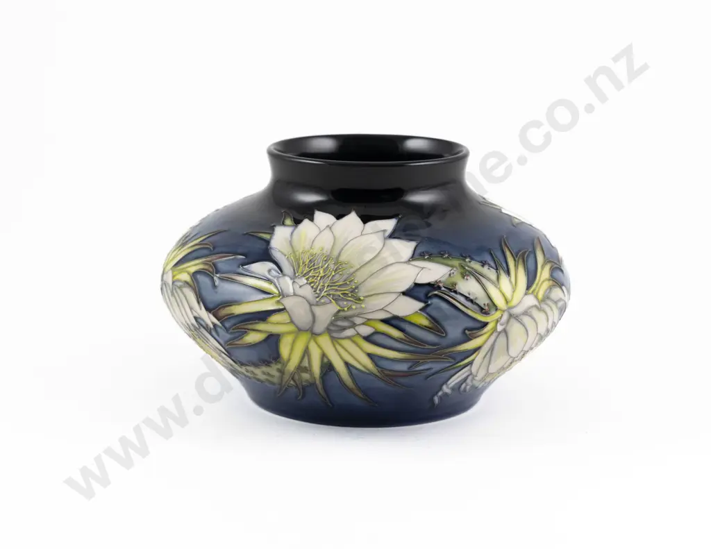 Modern Moorcroft Queen Of The Night Pattern Vase Designed By Anji Davenport Image 1++