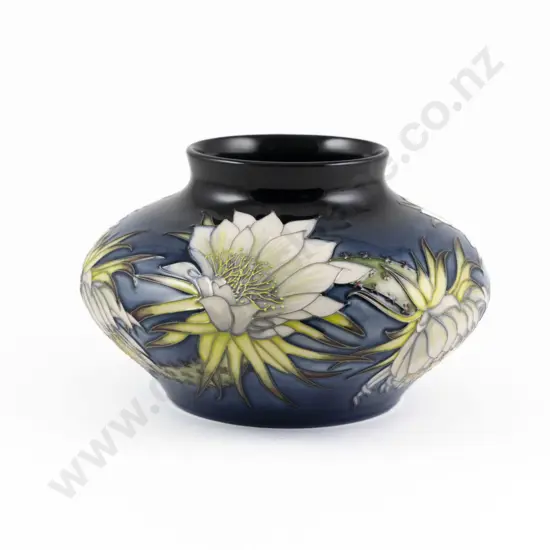 Modern Moorcroft Queen Of The Night Pattern Vase Designed By Anji Davenport