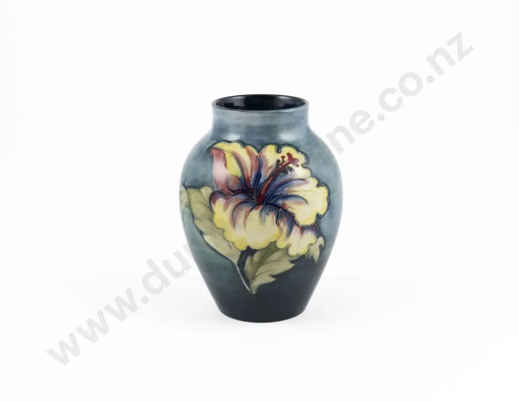 Walter Moorcroft Hibiscus Pattern Ovoid Vase Image 1++