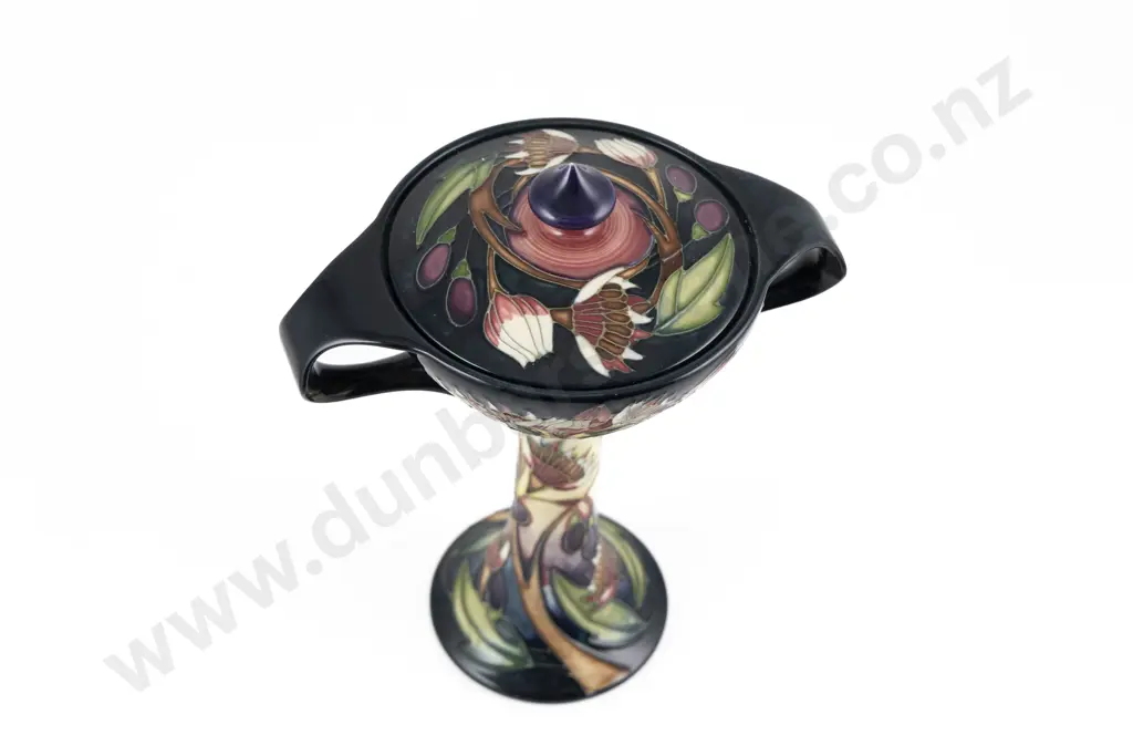 Modern Moorcroft Two Handled Symphony Pattern Bonbonniere Designed By Emma Bossons Image 1++
