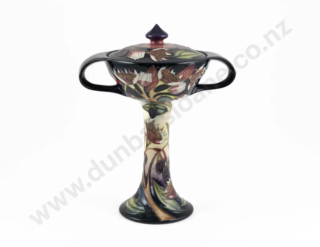 Modern Moorcroft Two Handled Symphony Pattern Bonbonniere Designed By Emma Bossons Image 1++