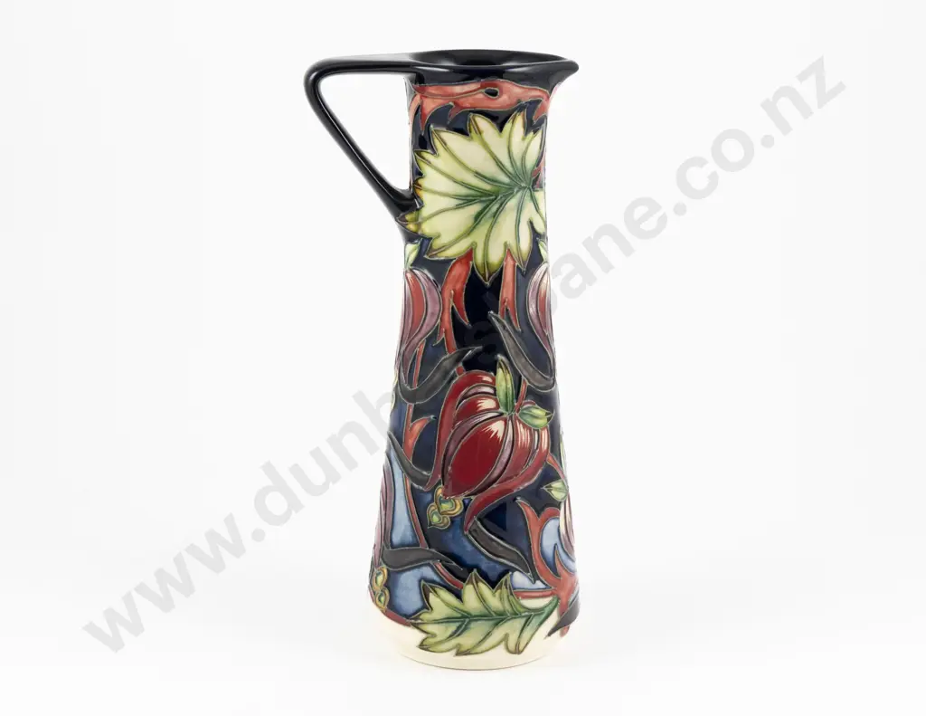 Modern Moorcroft Red Ribbons Pattern Ewer Designed By Shirley Hayes Image 1++