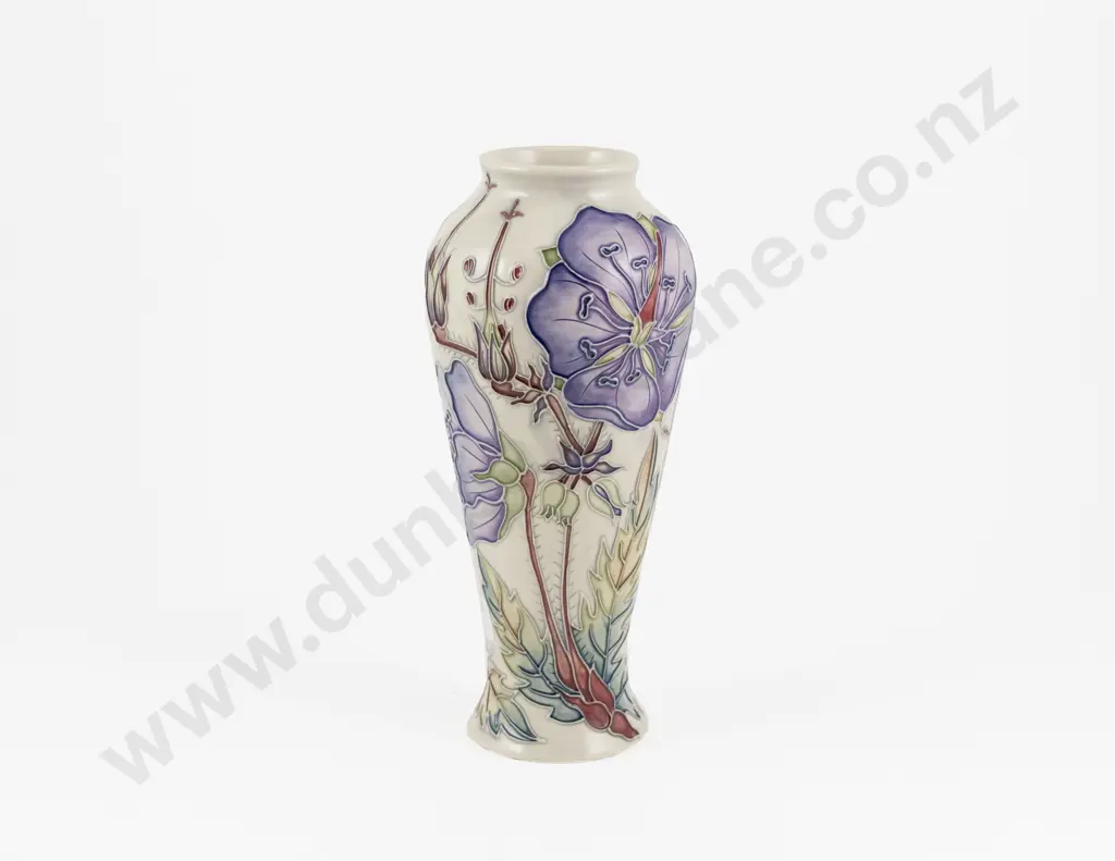 Modern Moorcroft Meadow Cranesbill Pattern Vase Designed By Alicia Amison Image 1++
