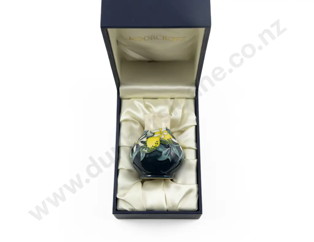 Modern Moorcroft Lemon Tree Pattern Miniature Baluster Vase Image 1++