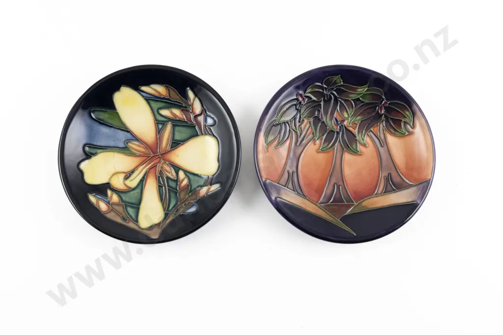 Two Modern Moorcroft Coasters in Panache & New Forest Patterns Image 1++