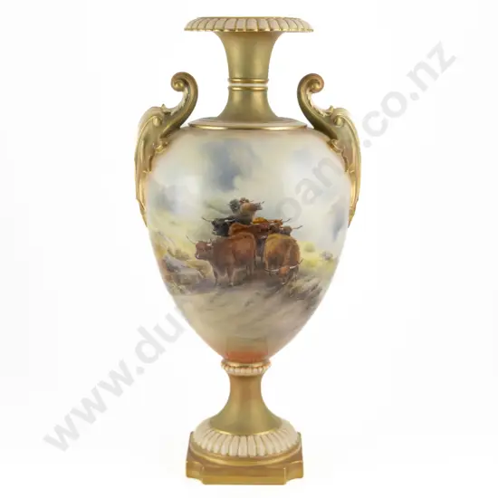 Royal Worcester Hand Painted Vase