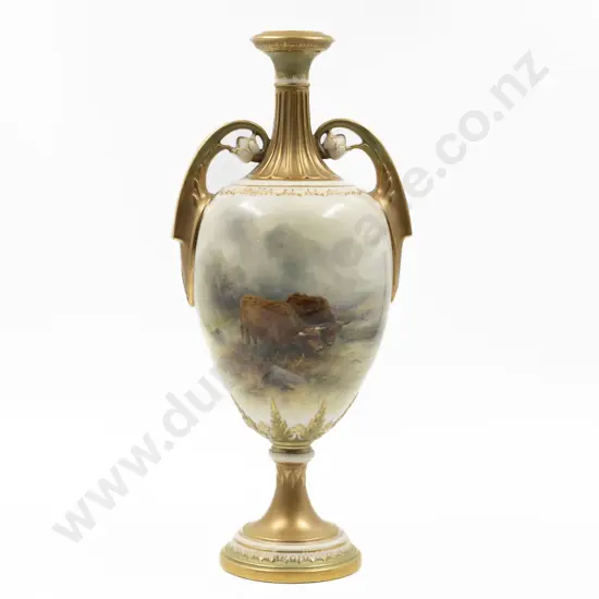 Royal Worcester Hand Painted Vase