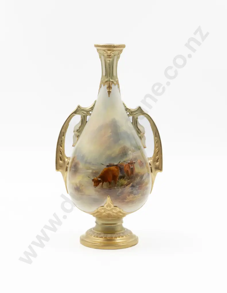 Royal Worcester Hand Painted Vase Image 1++