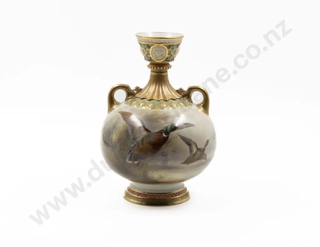 Royal Worcester Hand Painted Vase Image 1++
