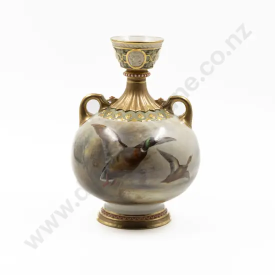 Royal Worcester Hand Painted Vase